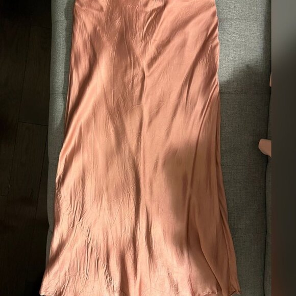 Aritzia Wilfred midi slip skirt bright pink - Picture 3 of 6